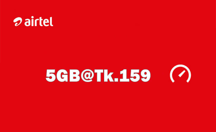 5GB Tk159 Airtel Internet Offer 2022 (Heavy Users)